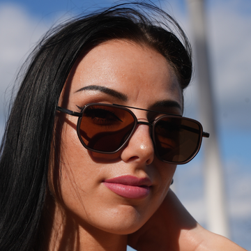 GLASSTHEORY Monroe Square Sunglasses in Brown Brown Lens Sunglasses | Havana Frame Sunglasses – Glass Theory main image 4